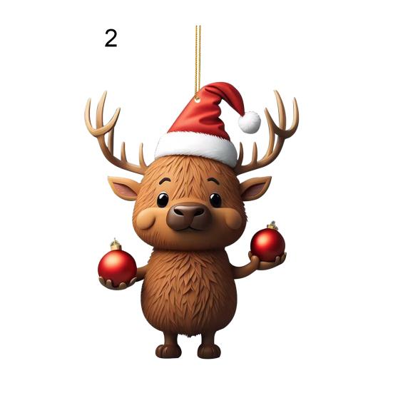 Мультяшный олень рождественский кулон подвесное украшение с шнурком легко повесить очаровательное рождество