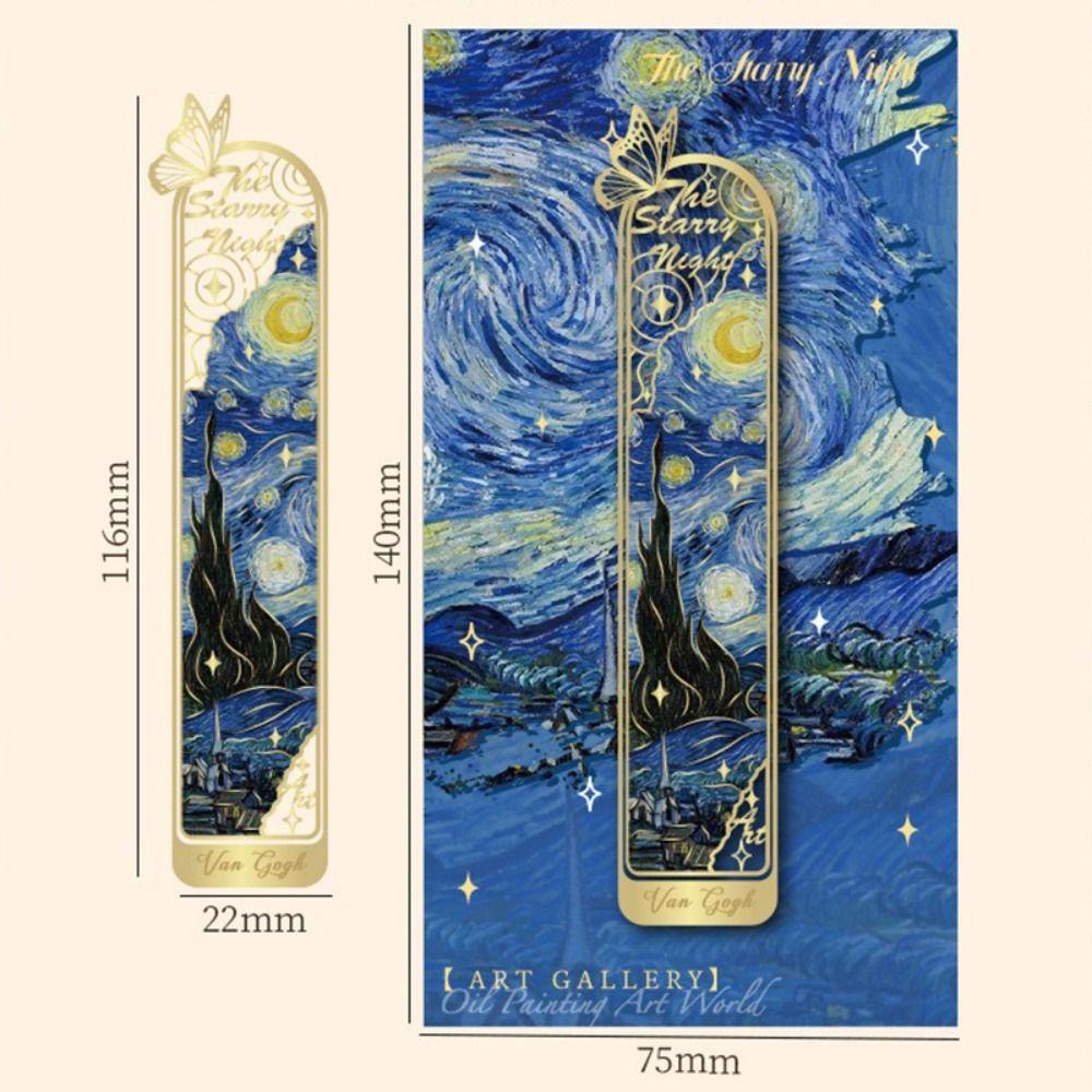 Hollow Metal Bookmark Oil Painting Pagination Mark Multifunctional Book Page Marker  Gifts