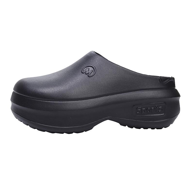 Поварская обувь ZEVA: Повседневные, на толстой подошве, нескользящие, с закрытым носком, высокие мюли и износостойкие спортивные тапочки на платформе