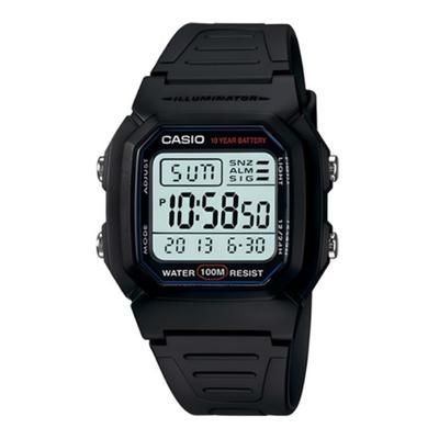 Casio Водонепроницаемые цифровые наручные часы с батареей на 10 лет 800 Черные W-800H-1AVDF (W-800H-1A)