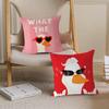 What The Duck Print Art Stitch Lucky Dragon Pillow Cover Sofa Cushion Cover Home Room Decoration Children Gift