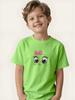 Soft cute big-eyed cat boy T-shirt summer short-sleeved children's trendy cool cute versatile top