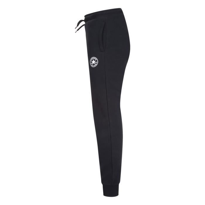 Jogging enfant - Converse - Noir/Blanc - Taille élastique - 2 poches - 60% Coton 40% Polyester