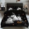 3-piece Halloween Themed Pumpkin Ghost Castle Pattern 1 Quill Cover+2 Pillowcases Coreless Soft and Comfortable Bedding Set