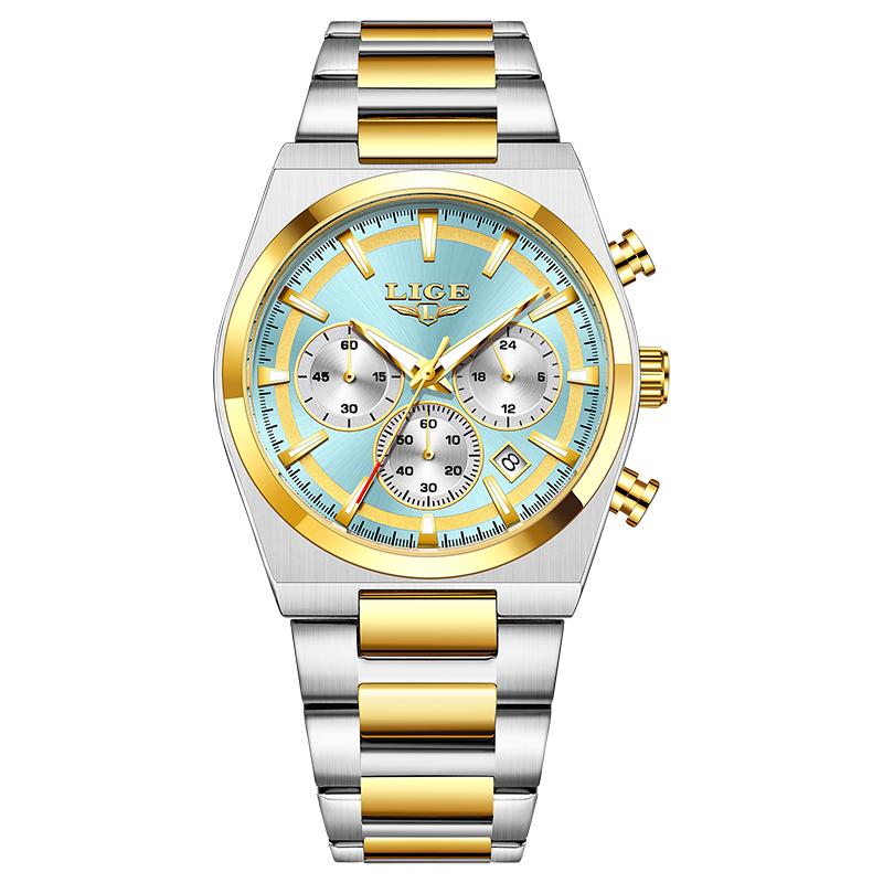 LIGE Новые мужские часы Лучший бренд Простые модные наручные часы Светящиеся водонепроницаемые мужские кварцевые часы