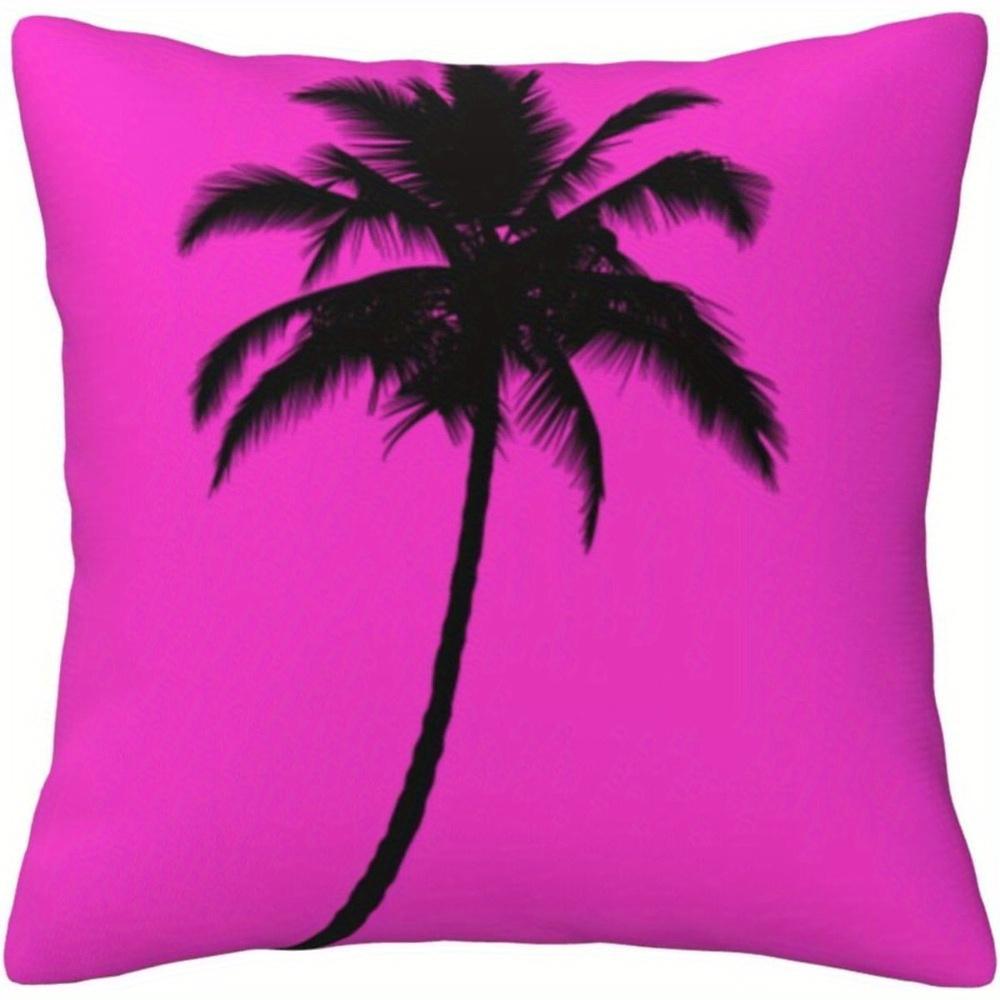 pc D Flat Pillow Not Included Pink Palm Tree Silhouette Modern Art Cushion Cover Short Plush Bold Home Decor Gift Case