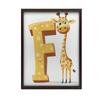 Плакат Жираф и Буква F Плакат Жираф и Буква F, 30x40 см, Рама Деревянная Светлый Дуб, Матовая Бумага 230 г/м²