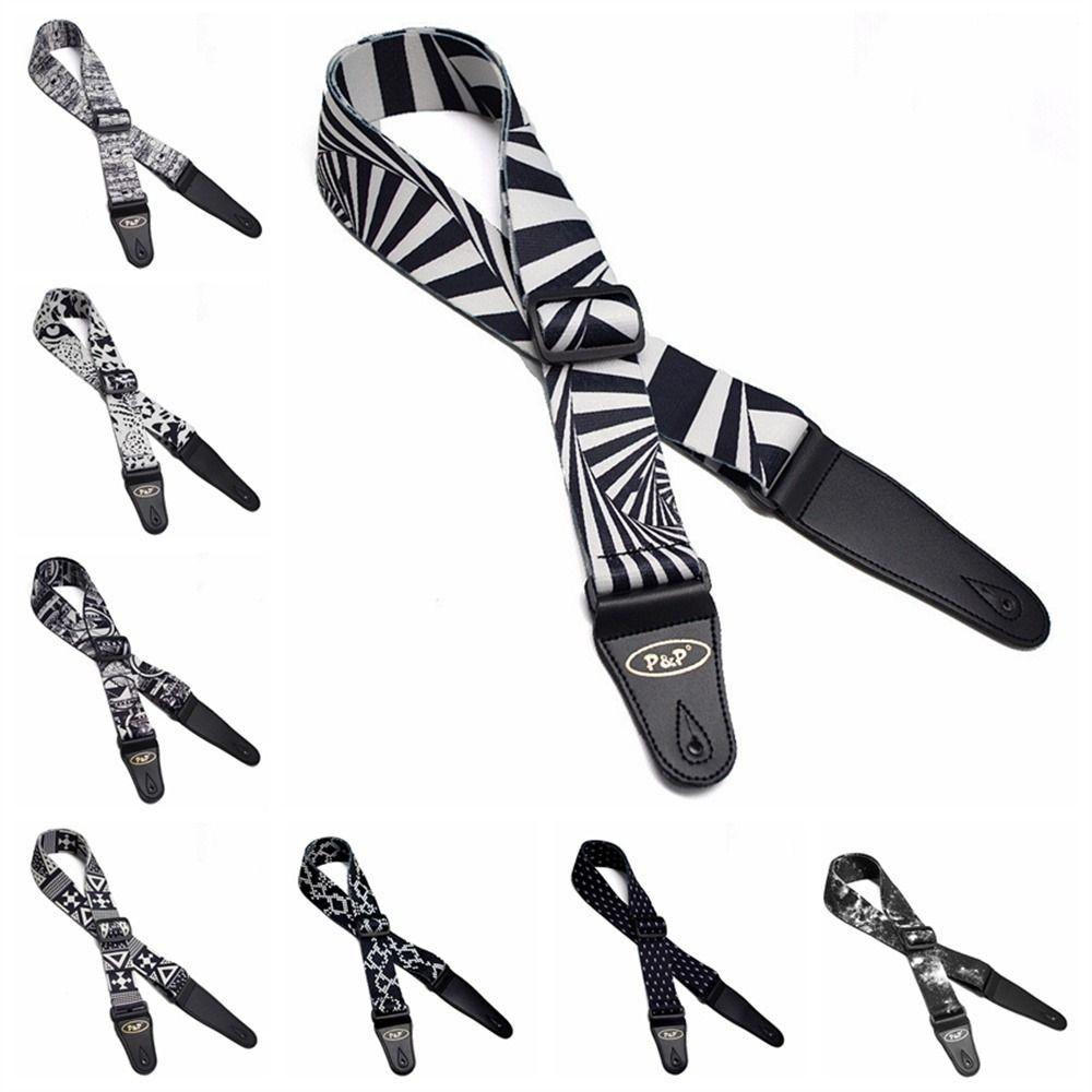 Plaid Pattern Electric Guitar Belt Adjustable Acoustic Guitar Strap Guitar Strap Folk Guitar