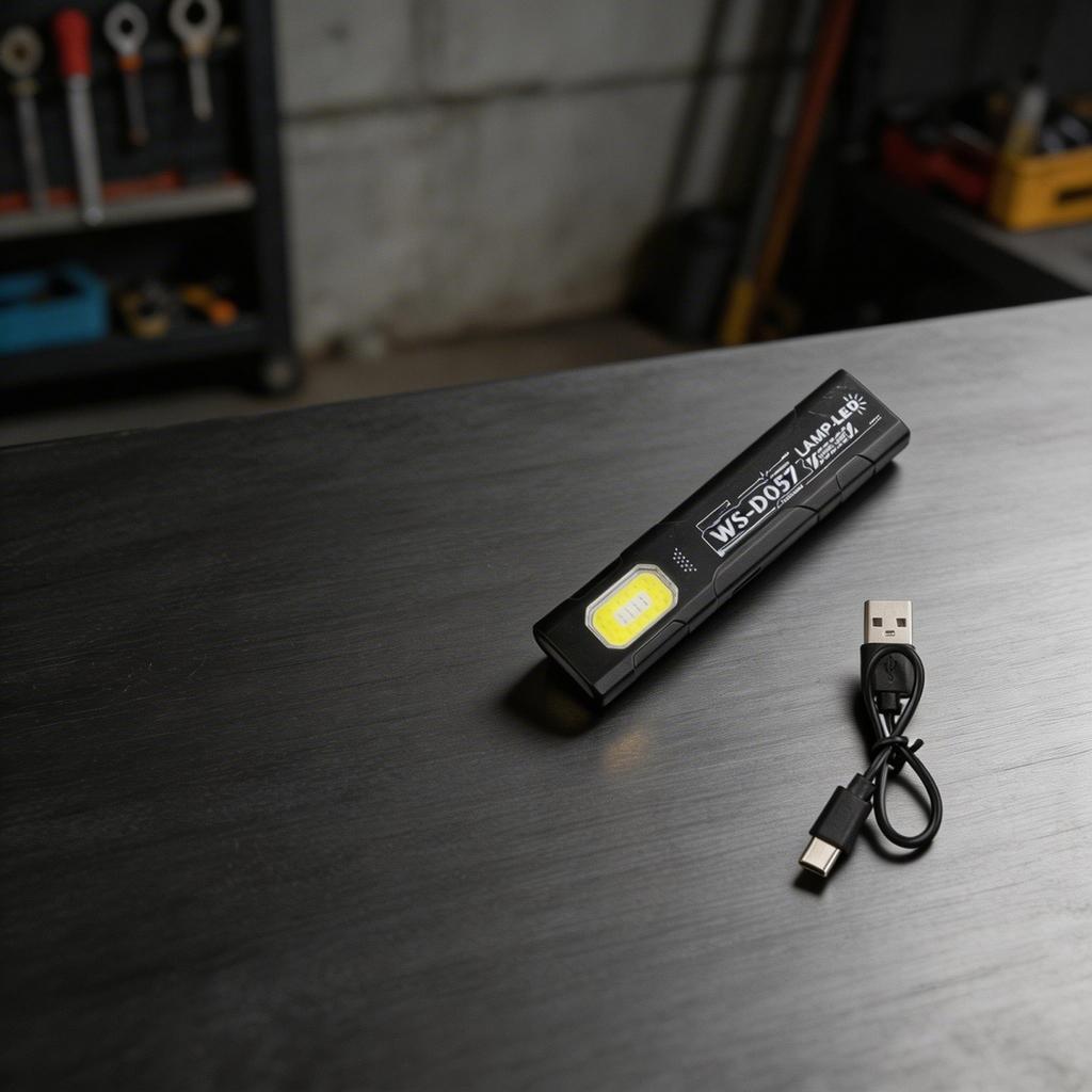 ABS Material EDC Flashlight USB Torch Side Light Ambient