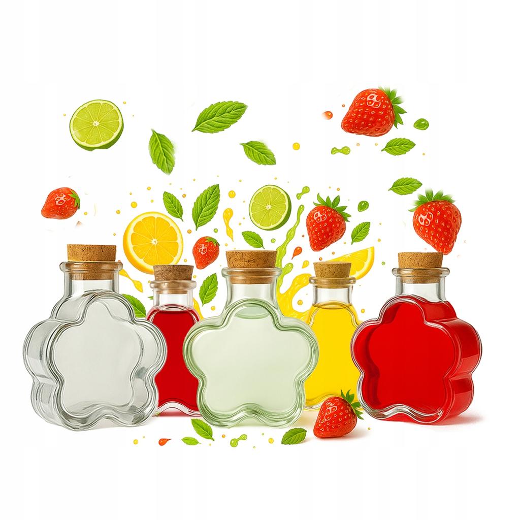 5x DAISY Glass Bottles 150ml Decorative for Liqueur Syrup Gift Alcohol Wine
