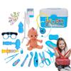 22 шт. детский игровой набор для мальчиков и девочек, имитация стетоскопа медсестры для инъекций, домашний медицинский ящик для инструментов