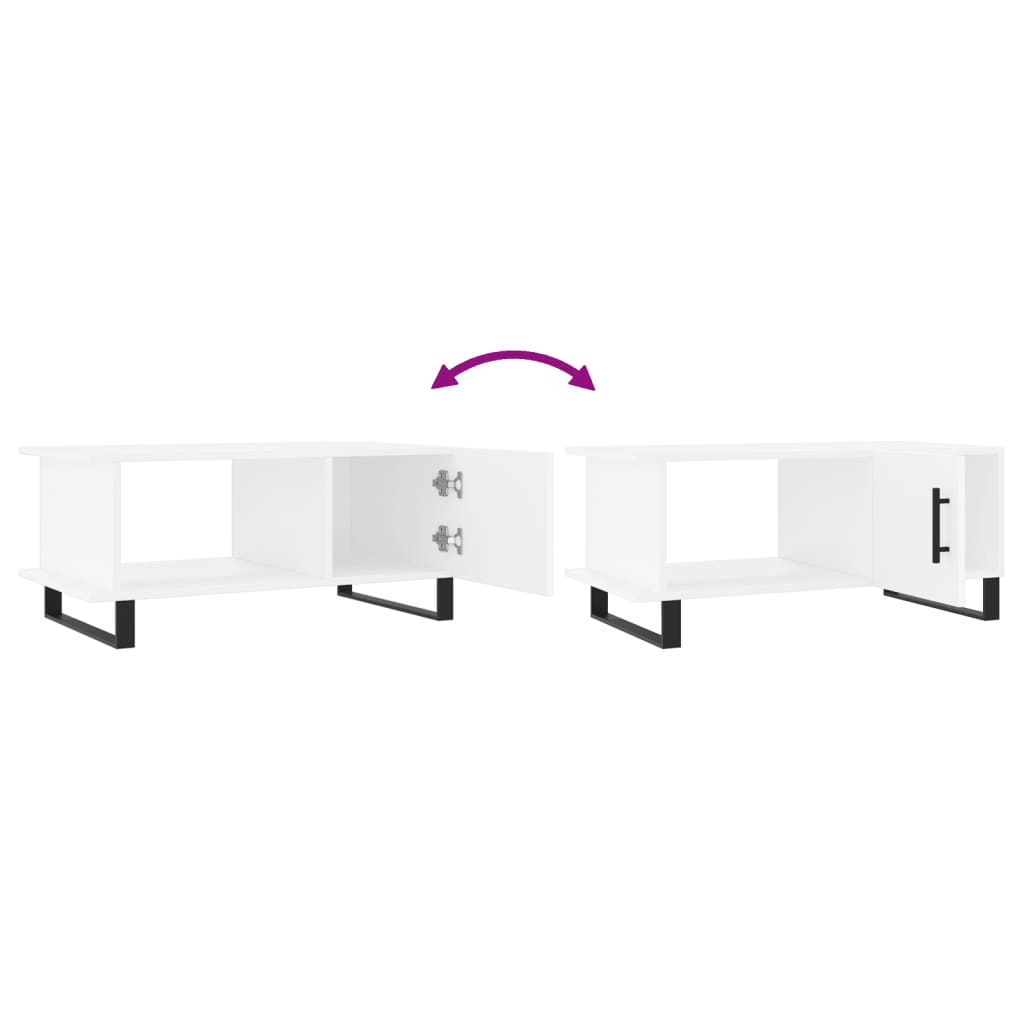  Журнальный столик, белый, 90x50x40 см, древесный материал