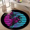 1PC Motorbike Rider Office Round Area Rug,  Mat Suitable ForOffice, Under Office Chairs Bedroom Living Room Home Decor, Room Deco