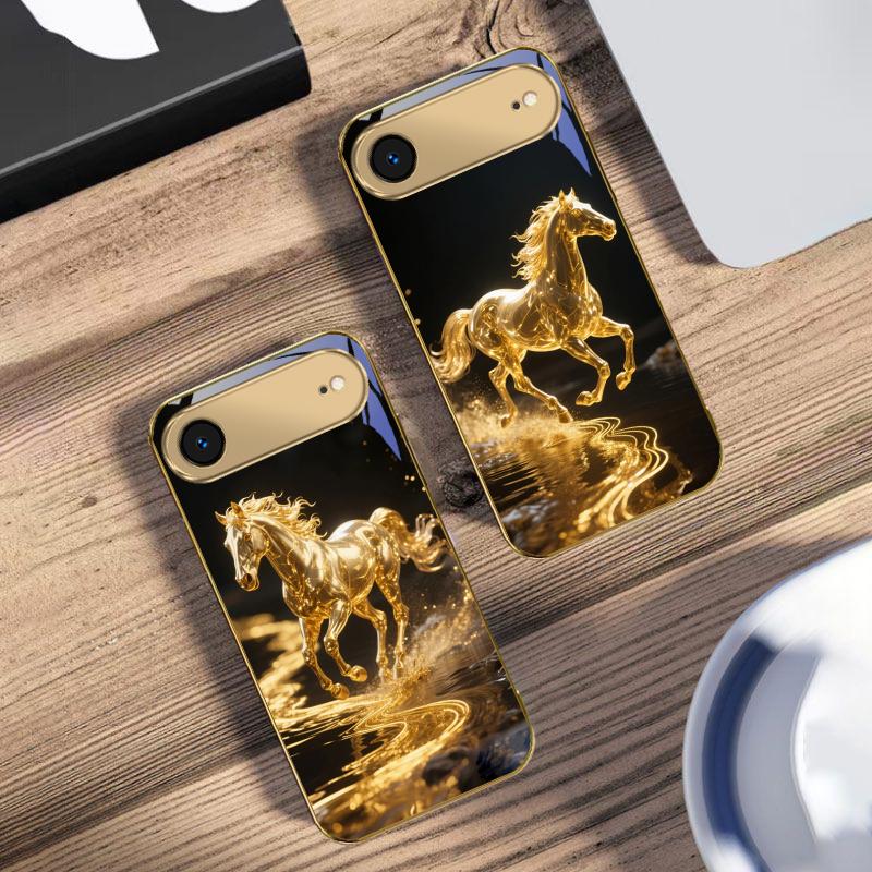 Золотая чешуя Тяньма Для IPhone 17Pro Max 16 17 Pro oMax 15 Pro 14 13 Plus 12Mini 11 Pro Max XR 16E Air Золотой стеклянный чехол для телефона