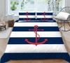 3D Anchor Series Bedding Set Navigation Series Duvet Cover Pillow Case 2/3 Pieces DE135 * 200 Children's Room Full Size Soft Home Textile