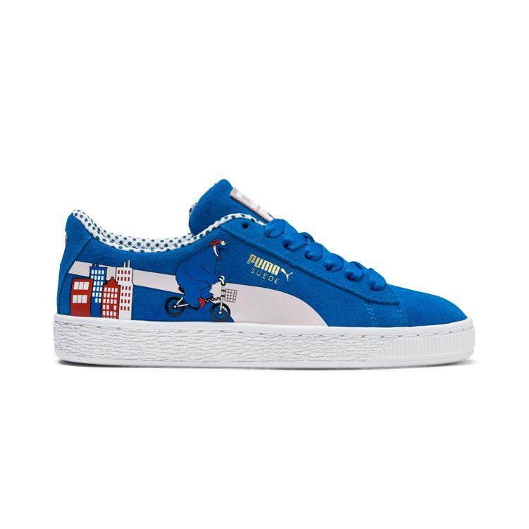 Puma Suede Street 50 Повседневные Легкие Балансовые Низкие Кеды для Скейтборда Детские Кроссовки Синий Белый 368924-01