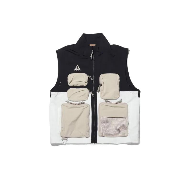 Nike Vests Men's Black White Gray Stand Collar Moderate Workwear (Unisex) Vests CK7237 010
