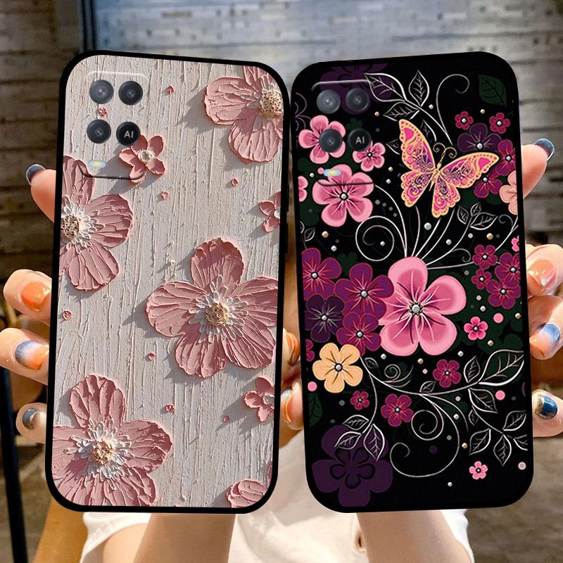 Чехол для Oppo A54 4G Черный Силиконовый Мягкий ТПУ Ударопрочный Чехлы для Телефона Для Oppo A54 Расписная Крышка Телефона CPH2239 Защитные Fundas