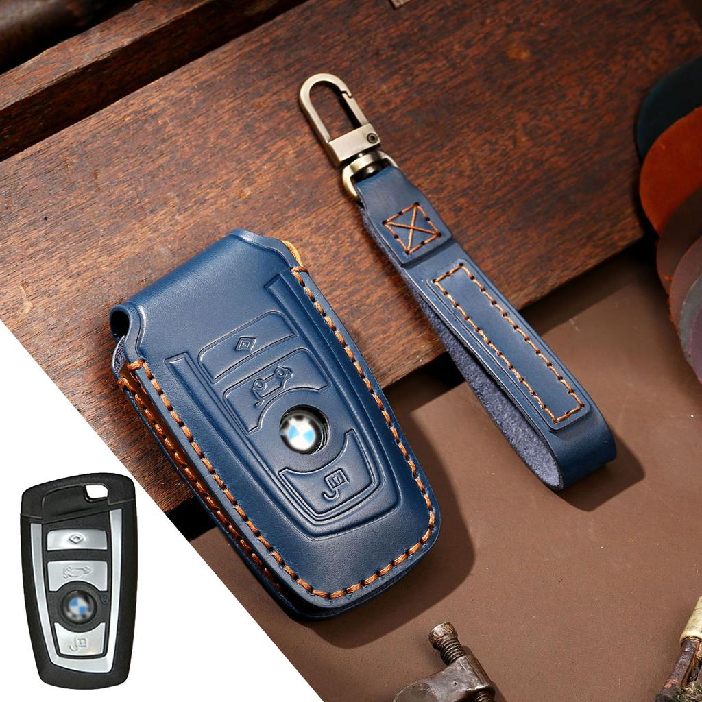 GUSHIBEI Роскошный кожаный чехол для ключей ручной работы для BMW