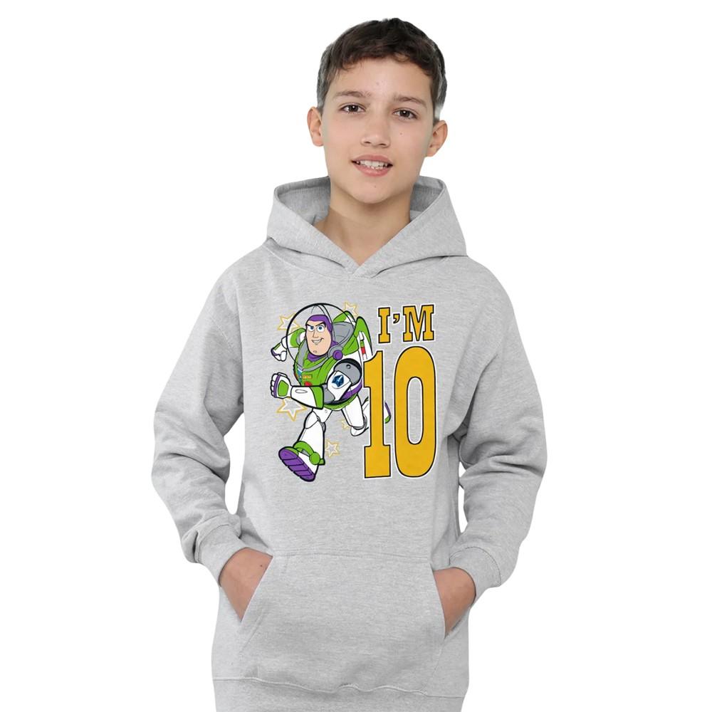 Toy Story Childrens/Kids I'm 10 Buzz Lightyear Heather Birthday Pullover Hoodie
