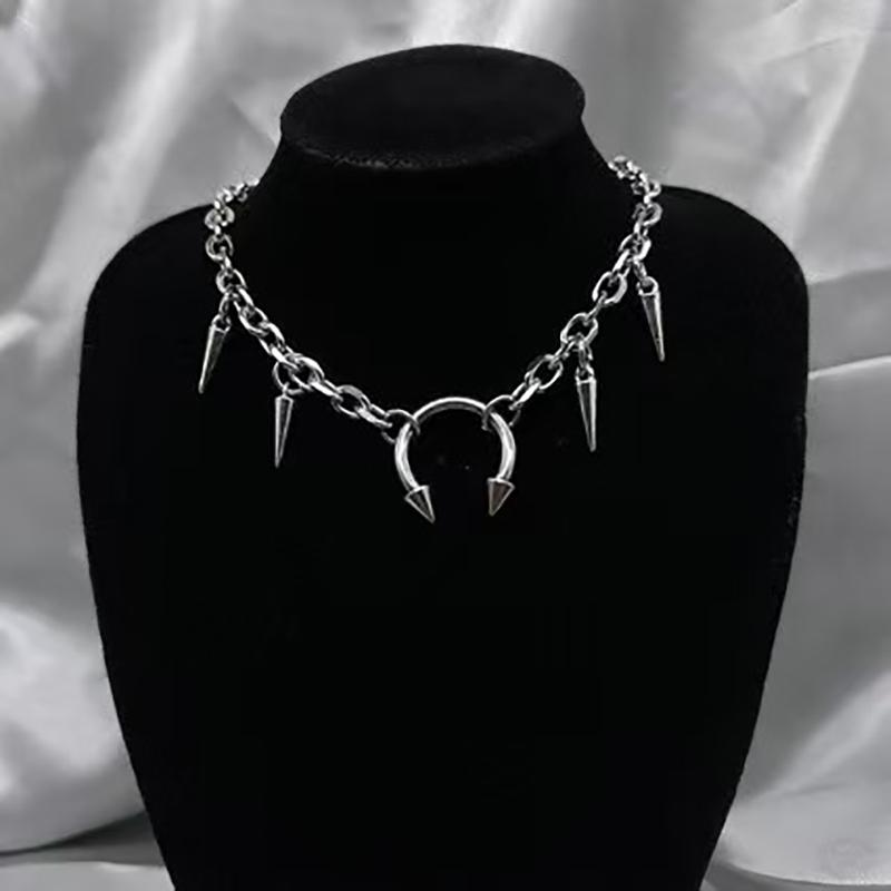 Fashionable Nose Clip Pendant Stainless Steel Necklace Nightclub Sexy Geometric Nose Clip Collarbone Necklace For Women