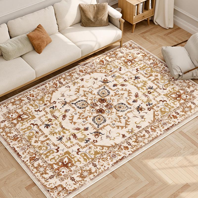 Ковер в американском стиле из искусственного кашемира, пригодный для машинной стирки, для спальни и журнального столика