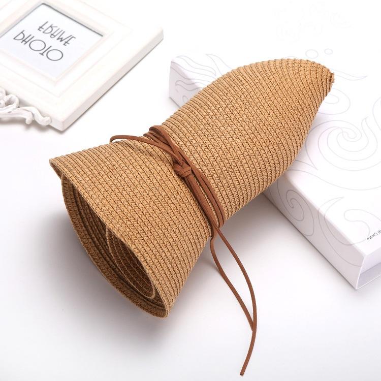 Women's straw hat, summer sun protection hat, foldable bucket hat, grass breathable basin hat, wide-brimmed hat
