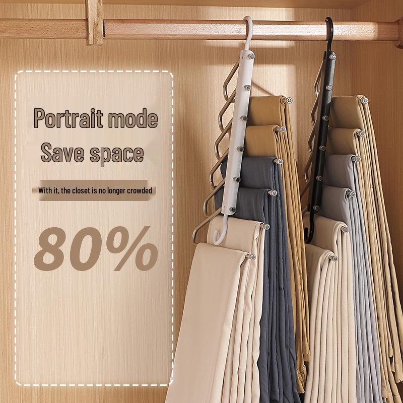 Вешалка для брюк из нержавеющей стали, складная, противоскользящая, с сушилкой - Многофункциональное решение для хранения, не оставляющее следов