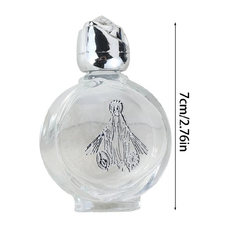 6 шт. Премиум Стеклянные емкости для святой воды Holy Water 15 мл Серебристые Портативные Круглые Флаконы для Святых Масел