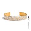 High Quality Stainless Steel Metal Round Cuff Open Bracelet Bangle Waterproof Texture Distinctive Wrist Jewelry