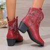 Модная высококачественная женская обувь 2024 года, классические женские ботинки с острым носком в стиле ретро, большие размеры 36-42, повседневные и универсальные ботинки в стиле вестерн
