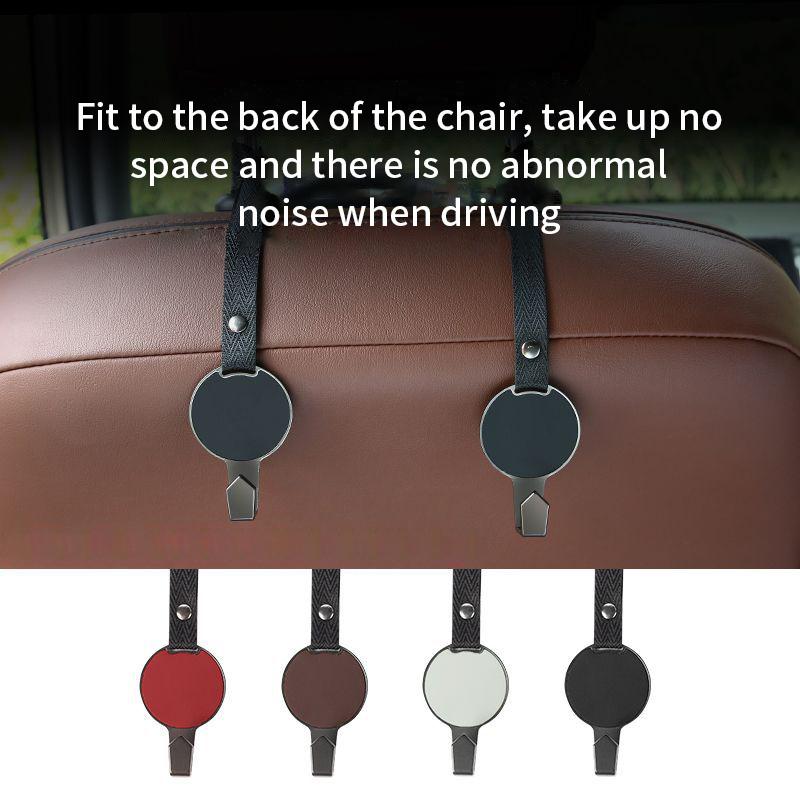 1 шт. Универсальный крючок для спинки сиденья автомобиля, портативный металлический кожаный автомобильный зажим для крепления, держатель для вешалки для продуктовых сумок, крючок для вешалки на подголовник автомобиля