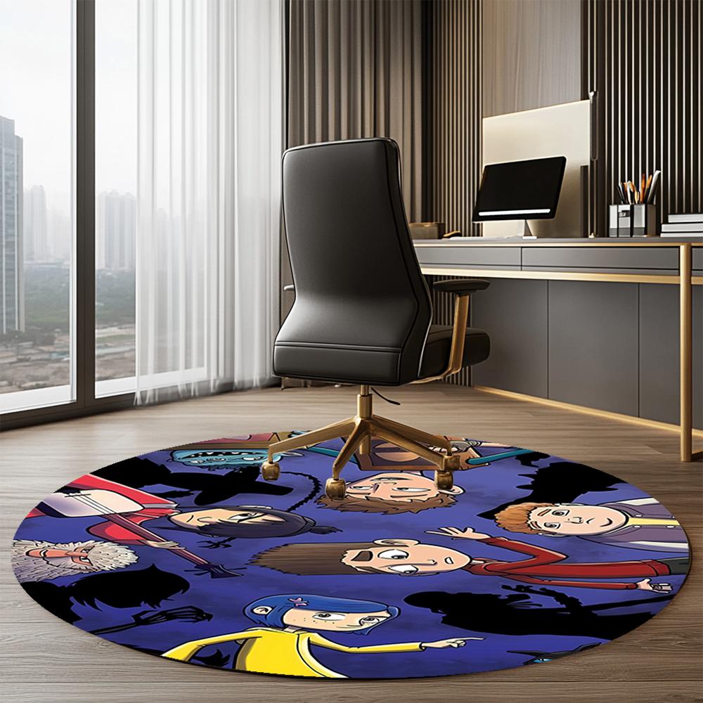 Coraline Printed Round Rug Carpet Chair Rug Area Rug Entryway Doormats,for Office Chair Living Room Bedroom Kitchen Room.