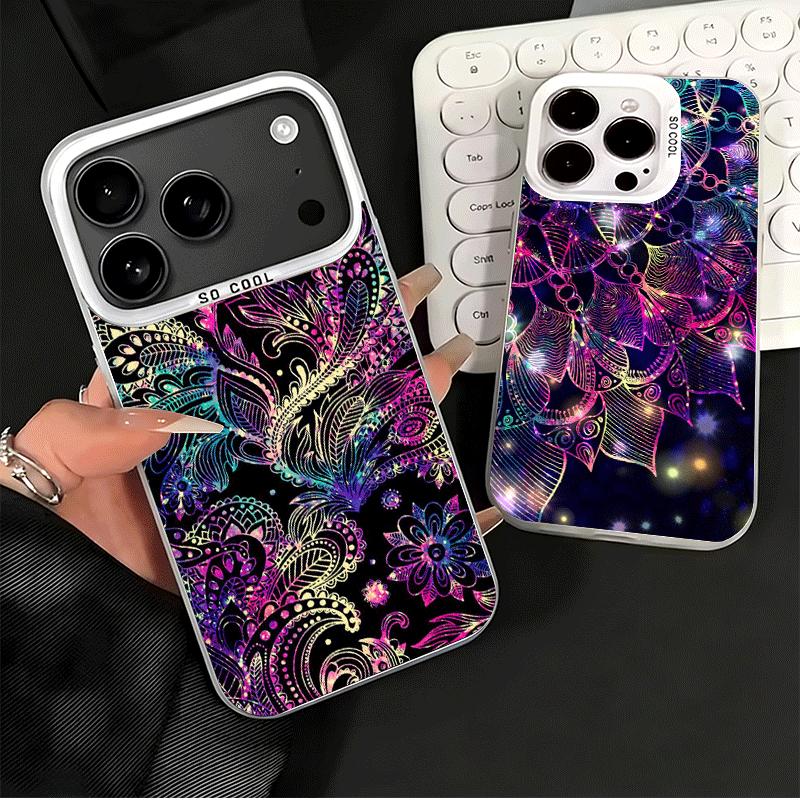 Mandala Sunflower Dreamy Style Soft Phone Case for iPhone 15 16 17 Pro Max 17Air 16E 14 Plus 13 12 Mini Shockproof Cover Back Sh