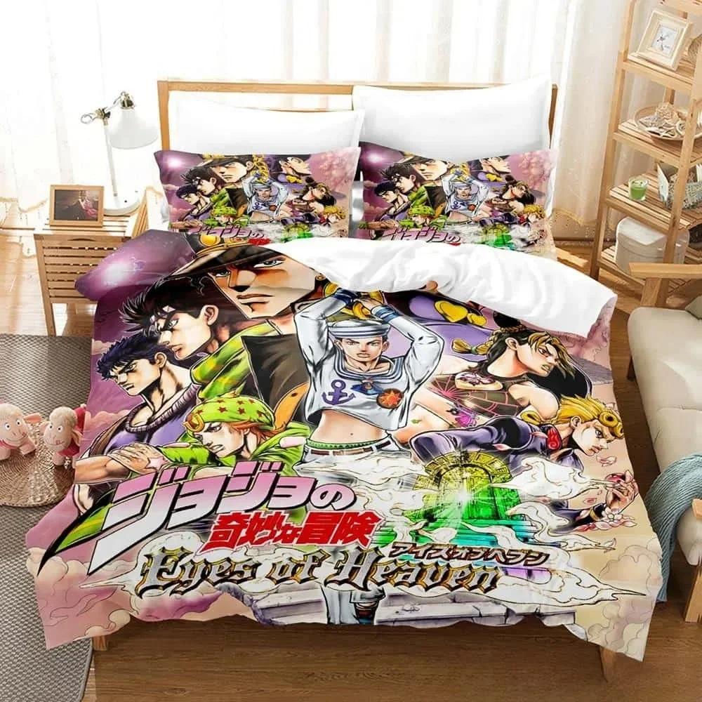 3d Anime JoJo's Bizarre Adventure Bedding Set Printed With Pillowcase Bed Duvet Cover Soft Single Double Queen Super King Size
