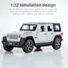 1/32 Jeep Wrangler Rubicon Off-Road Vehicle Simulation Alloy Car Model Kids Pull Back Collection Ornament & Desktop Decoration ALS1