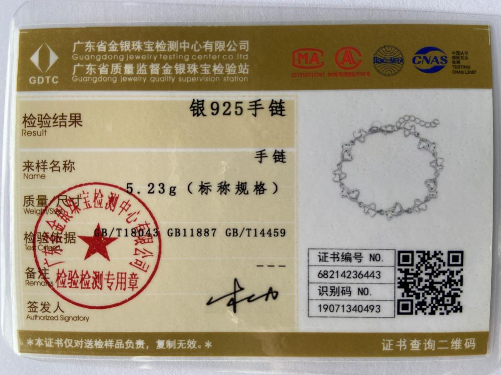 FULL Heart AAA Zircon Chain Bracelet 925 Sterling Silver Jewelry