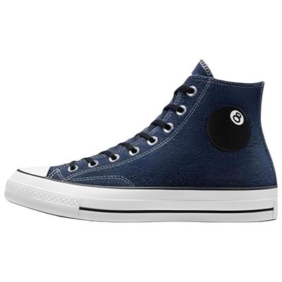 Stussy x Chuck 70 High 8 Ball Унисекс Кроссовки Синий Саргоссово море Белый A03711C