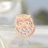 Gold Needle Cubic 14K Rose Gold Owl Lucky Piercing