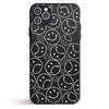 Милый черный чехол для телефона с изображением смайликов для iPhone 12 11 XR XS X Max 7 8 6 6S Plus 5 5S SE 2020 Задняя крышка для iPhone 12mini Shell