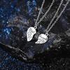 New Fashion Friendship Heart Puzzle Necklace Set - 2 Pieces