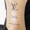 LOUIS VUITTON Heel pumps Monogram Strap sandals black canvas/leather Women Used