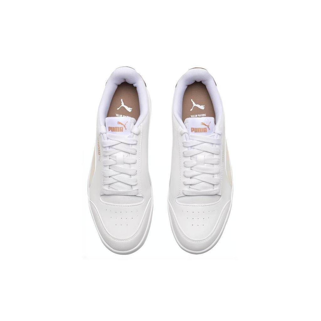 Puma Shuffle Round Toe Lace-Up Durable Lightweight Low-Top Skate Shoes Unisex Sneakers White Platinum 309668-29