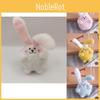 Adorable Pink Long-eared Bunny Keychain Plush Toy Cute Animal Pendant