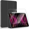 Coque de Protection - E.F.Connection - pour iPad Pro 12,9" - Noir - Verre Trempé - Support Intégré
