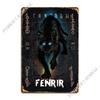 Fenrir The Norse Wolf Metal Plaque Rusty Custom Cinema Party Pub Tin Sign Poster
