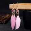 Women Drop Earrings Synthetic Feather Bohemia Creative Tassels Dangle Earrings Dangle Earrings Prom Jewelry