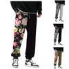 Мужские свободные повседневные спортивные брюки с принтом, мужские брюки с завязками на шнурке
