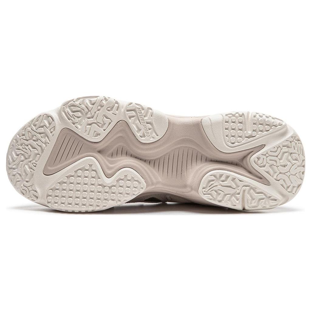 Li Ning Qian Xing Ce 2 CF Su Comfort Versatile Non-Slip Wear-Resistant Low-Top Casual Shoes Women Sneakers Mica-Gray AGLT168-3