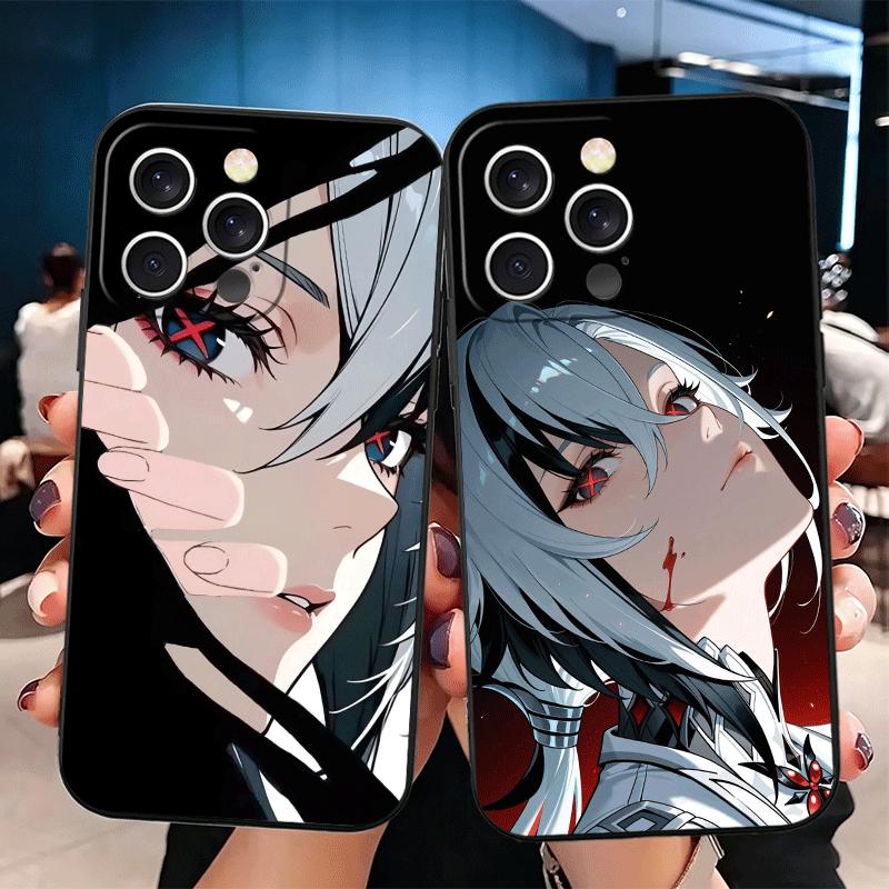 Genshin Impact Арлекино Мягкий чехол для телефона для iPhone 16 16E 17 Air 15 Pro Max 14 Plus 13 Mini 11 12 7 Черная задняя крышка